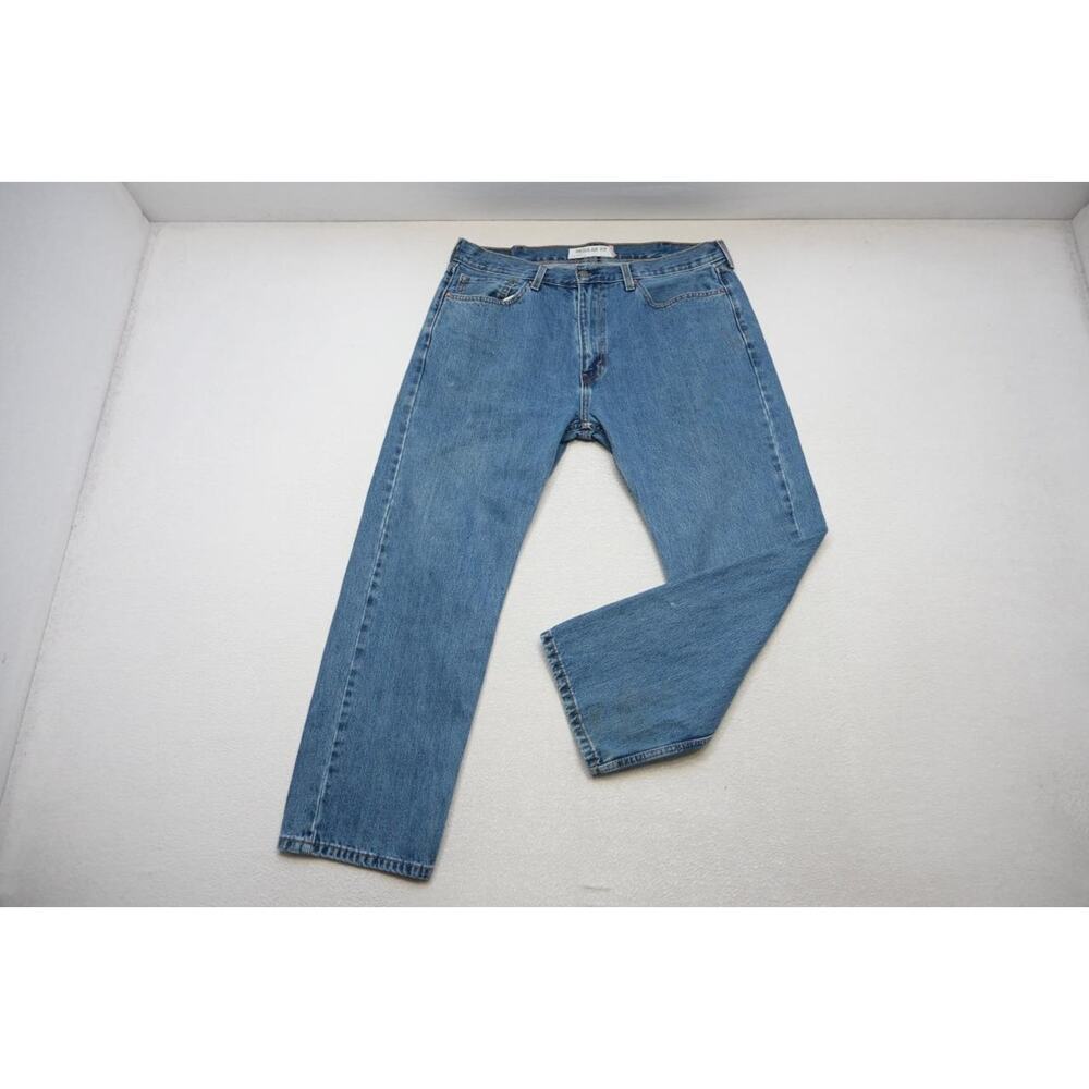 Levi's 505 Regular Fit Straight Rugged Denim Blue Jeans Mens Sz 38 x 30
